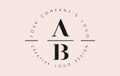 Letters AB A B Logo set as a stamp or personal signature. Simple AB Icon with Circular Name Pattern