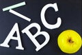Letters ABC and chalk board Royalty Free Stock Photo