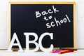 Letters ABC and chalk board Royalty Free Stock Photo