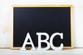 Letters ABC and chalk board Royalty Free Stock Photo