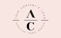 Letters AC A C Logo set as a stamp or personal signature