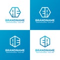 Letters AE and EA Hexagon Logo Set, suitable for business with AE or EA initials