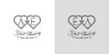 Letters AE and EA Wedding Love Logo, for couples with A and E initials