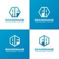 Letters AF and FA Hexagon Logo Set, suitable for business with AF or FA initials