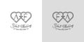 Letters AF and FA Wedding Love Logo, for couples with A and F initials