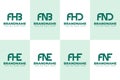 Letters AHB ANB AHD AND AHE ANE AHF ANF Monogram Logo Set Royalty Free Stock Photo