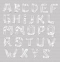 Letters of the alphabet of adhesive transparent tape