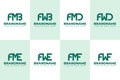 Letters AMB AWB AMD AWD AME AWE AMF AWF Monogram Logo Set Royalty Free Stock Photo