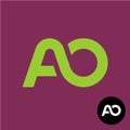 Letters AO monogram. A and O logo. Royalty Free Stock Photo