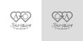 Letters AO and OA Wedding Love Logo, for couples with A and O initials