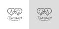 Letters AQ and QA Wedding Love Logo, for couples with A and Q initials