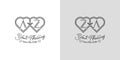 Letters AZ and ZA Wedding Love Logo, for couples with A and Z initials