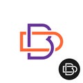 Letters B and D outline style weave ligature logo