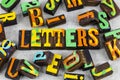 Letters background random painted wooden block letterpress type