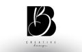 Letters BB B Logo with a minimalist design. Abstract overlapping letter B with geometric and handwritten typography