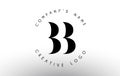 Letters BB B Logo with a minimalist design. Simple BB Icon with Circular Name Pattern