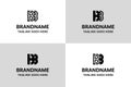 Letters BB Monogram Logo Set, suitable for any business with BB initials Royalty Free Stock Photo