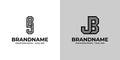 Letters BJ and JB Dot Monogram Logo, Suitable for business with BJ or JB initials