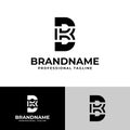 Letters BK or KB Monogram Logo, suitable for business with BK or KB initials