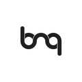 Letters bnq linked wavy line logo vector Royalty Free Stock Photo