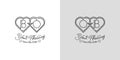 Letters BO and OB Wedding Love Logo, for couples with B and O initials