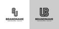 Letters BU and UB Dot Monogram Logo, Suitable for business with BU or UB initials