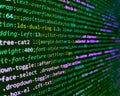 Letters, chars, and digits. Abstract modern virtual computer script. Modern technologies, web cascading design. Programming source Royalty Free Stock Photo