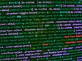 Letters, chars, and digits. Computer programming source code. Programming code screen of software developer. Abstract screen of Royalty Free Stock Photo
