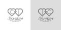 Letters CI and IC Wedding Love Logo, for couples with C and I initials