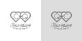 Letters CQ and QC Wedding Love Logo, for couples with C and Q initials