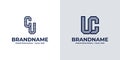 Letters CU and UC Dot Monogram Logo, Suitable for business with CU or UC initials