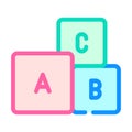 Letters cubes color icon vector color illustration