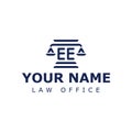Letters EE Legal Logo, suitable for lawyer, legal, or justice with EE initials