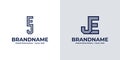 Letters EJ and JE Dot Monogram Logo, Suitable for business with EJ or JE initials