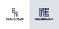 Letters EN and NE Dot Monogram Logo, Suitable for business with EN or NE initials