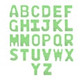 Letters english alphabet. Color green