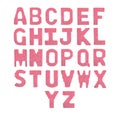 Letters english alphabet. Color red