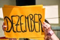 Letters form the word December in German