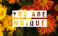 Encouraging words. You Are Unique.