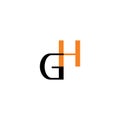 letters g and h gh logo vector