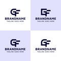 Letters GF Monogram Logo Set, suitable for any business with FG or GF initials