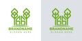 Letters GG Greenhouse Logo, for business related to plant with GG initials