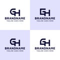 Letters GH Monogram Logo Set, suitable for any business with GH or HG initials