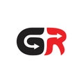 Letters gr simple arrows logo vector