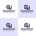 Letters GU Monogram Logo Set, suitable for any business with UG or GU initials