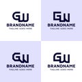 Letters GW Monogram Logo Set, suitable for any business with WG or GW initials