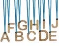 Letters hanging strings Royalty Free Stock Photo