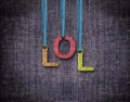 Letters hanging strings Royalty Free Stock Photo
