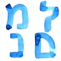 Letters of hebrew alphabet