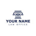 Letters HH Legal Logo, suitable for lawyer, legal, or justice with HH initials